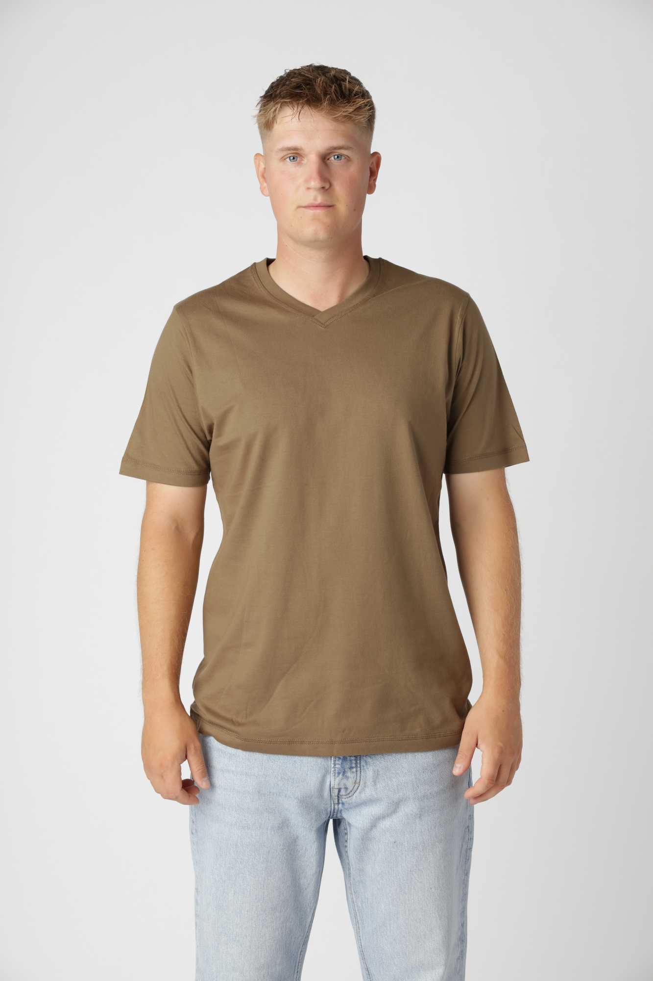 Classic V-hals T-shirt, Army