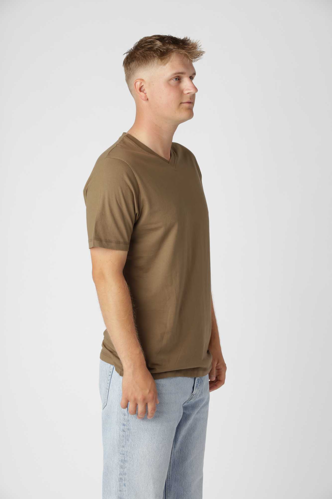 Classic V-hals T-shirt, Army
