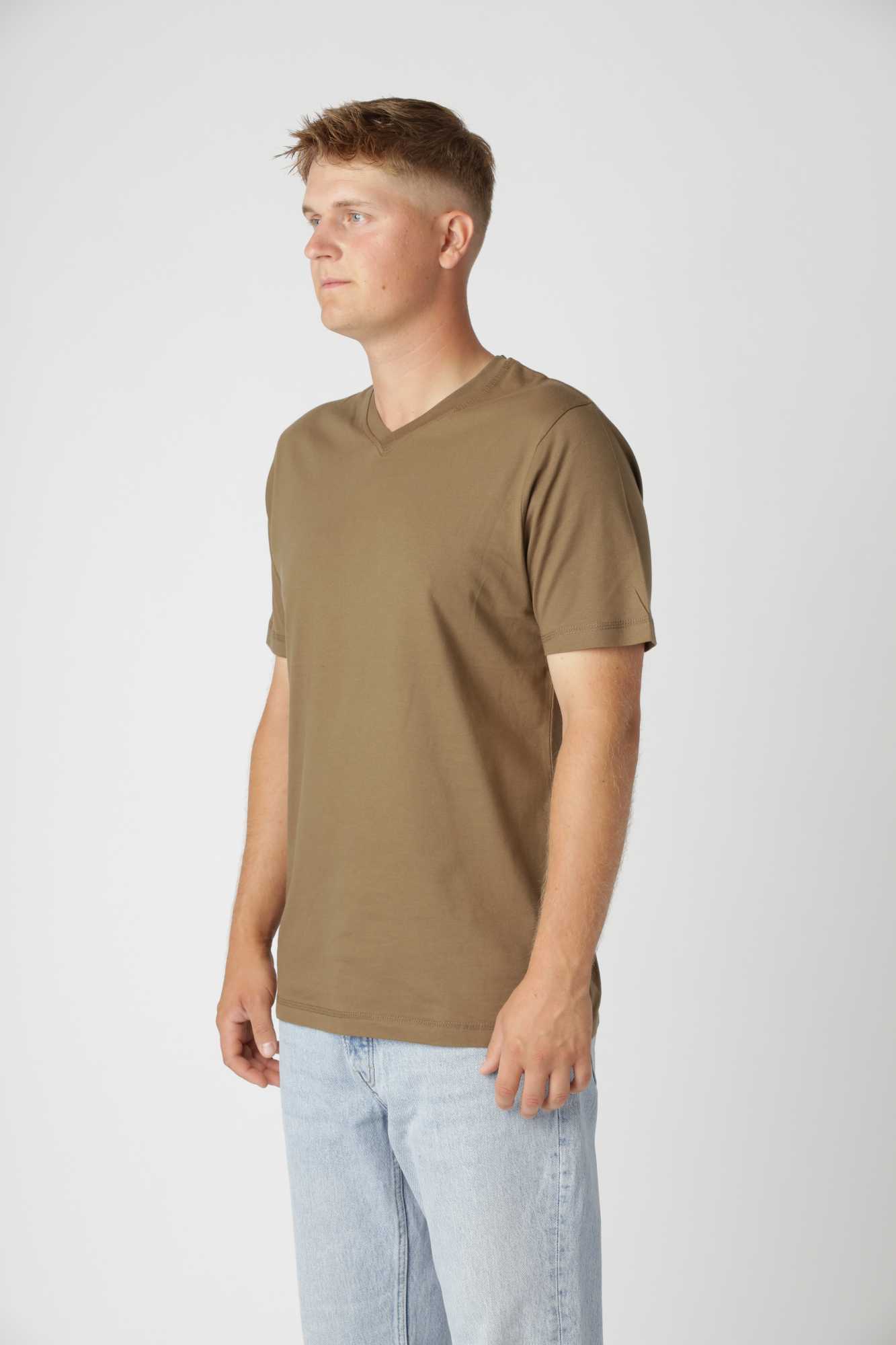 Classic V-hals T-shirt, Army