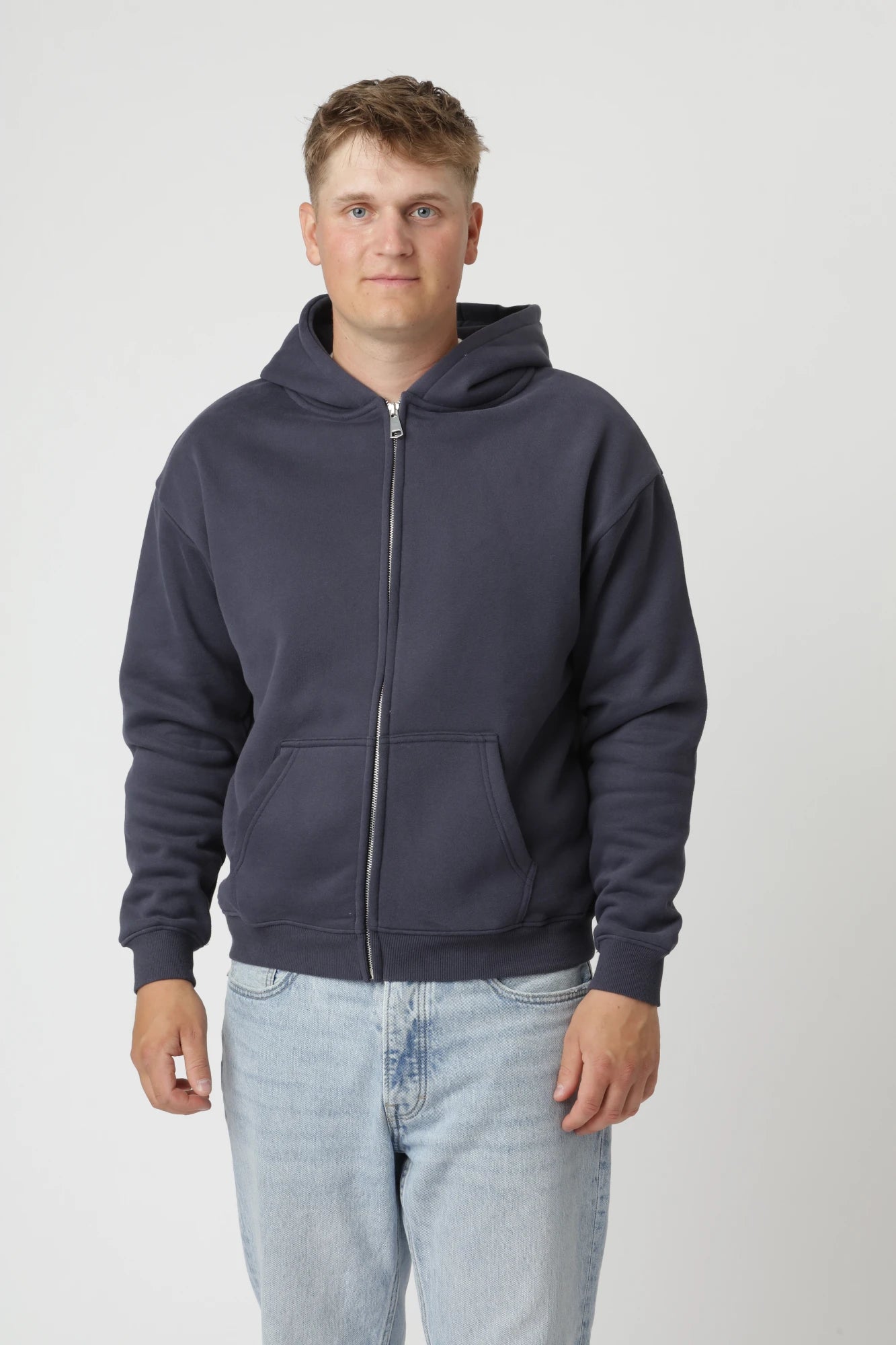 Premium Zipup Hoodie, Navy