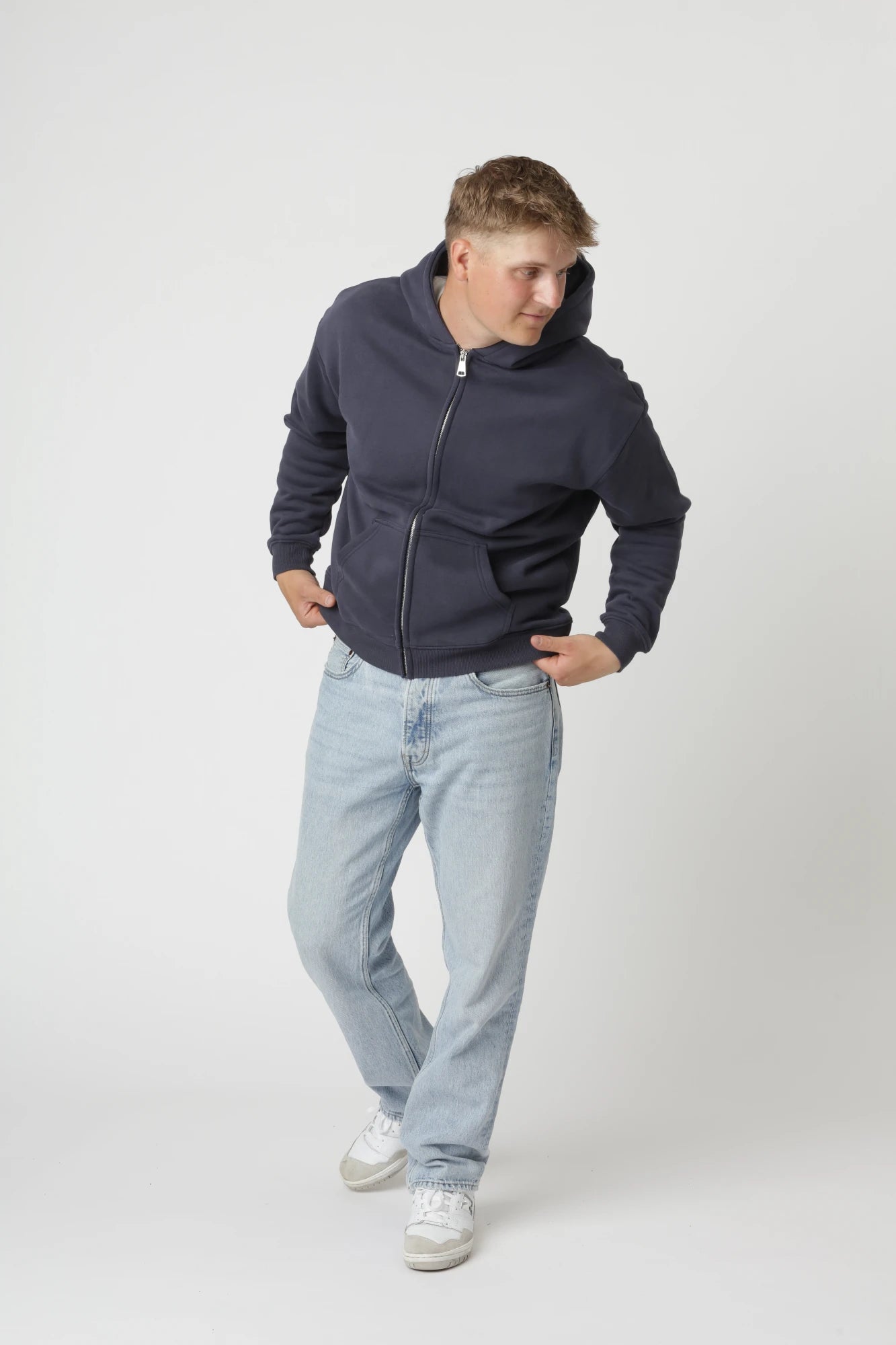 Premium Zipup Hoodie, Navy