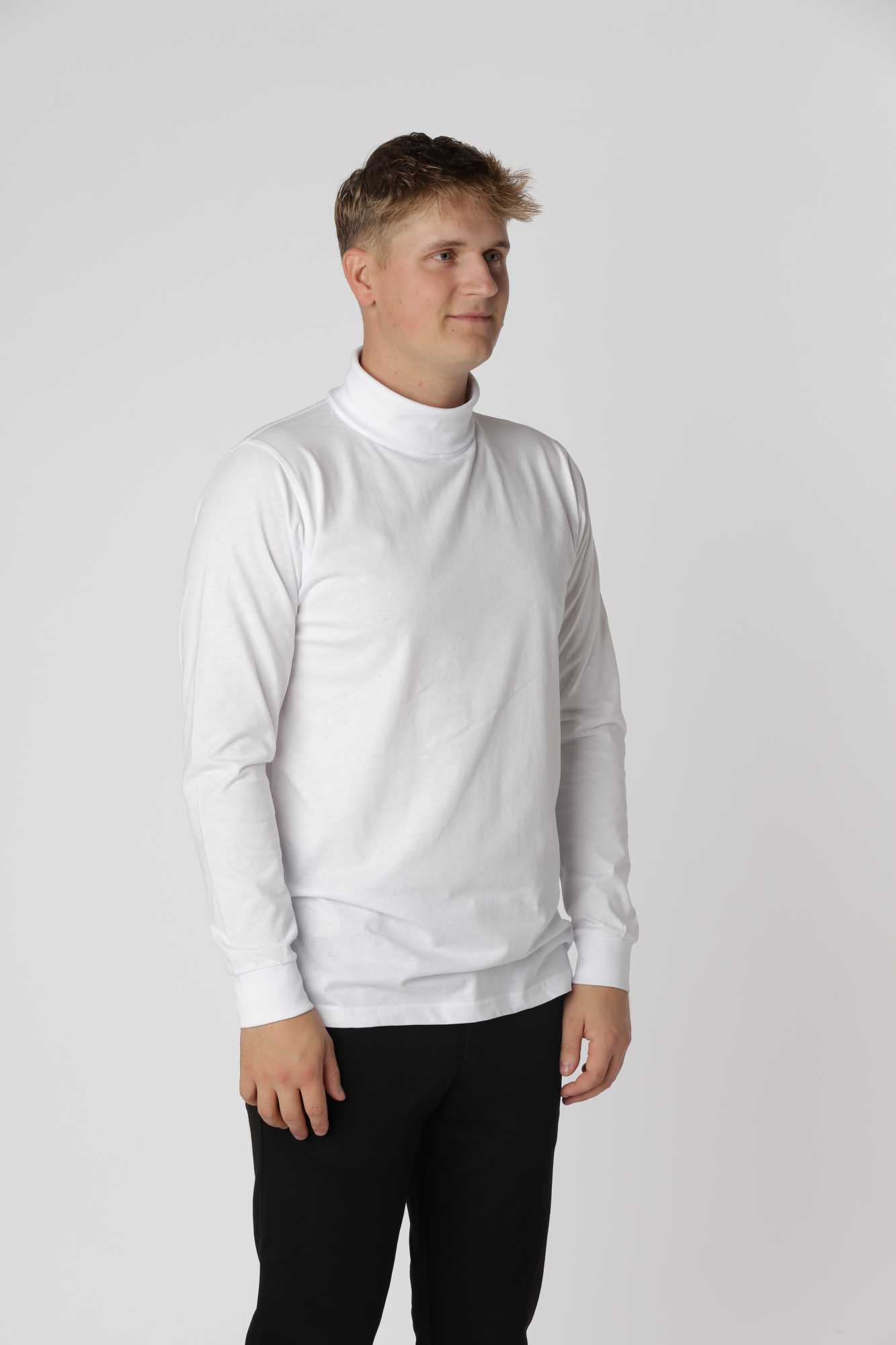 Klassisk Hvid Turtleneck T-shirt, alsidig base i garderoben til både casual og smart casual looks.