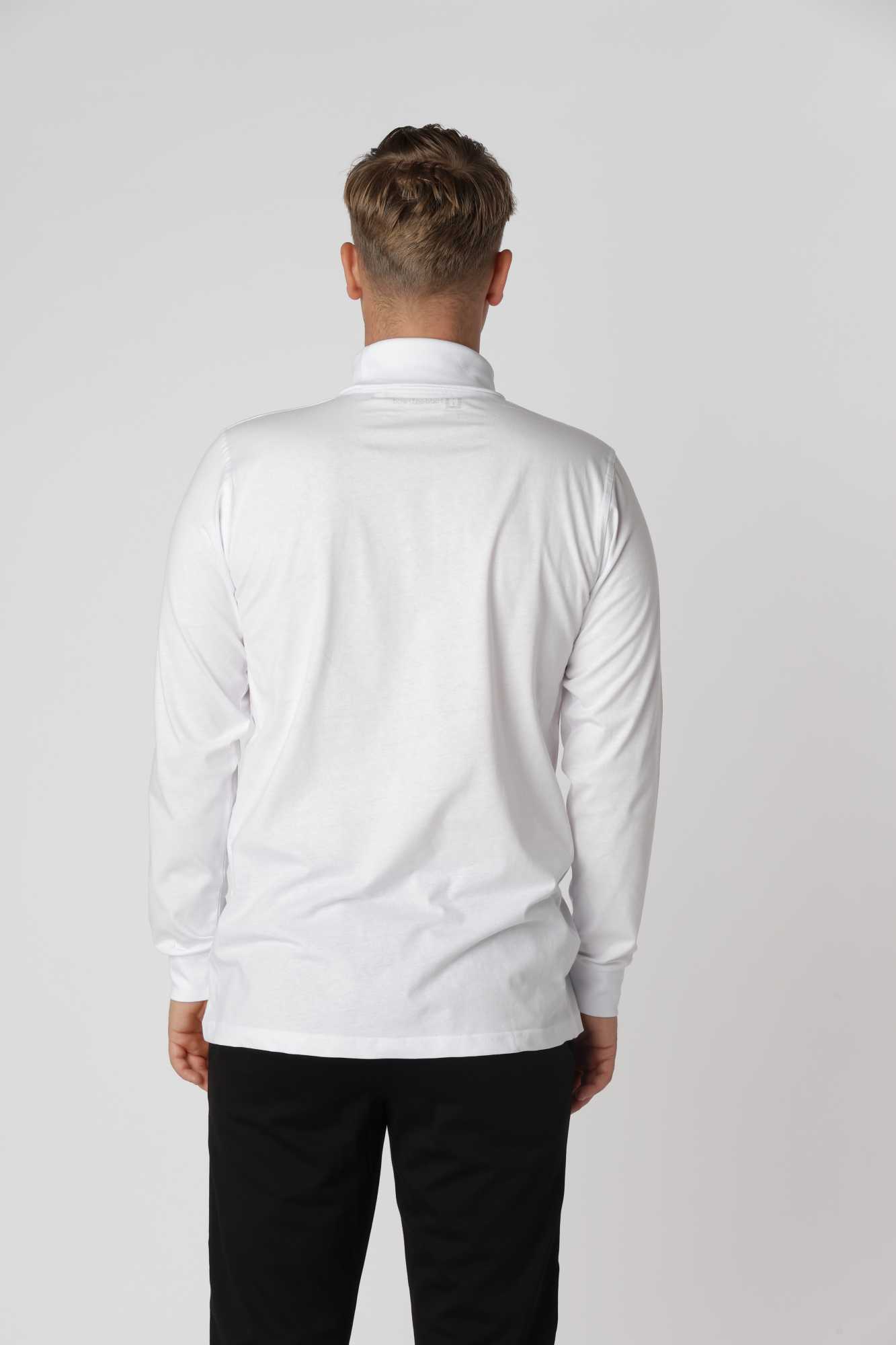 Let og åndbar Hvid Turtleneck T-shirt i kæmmet bomuld, ideel til lag-på-lag styling året rundt.