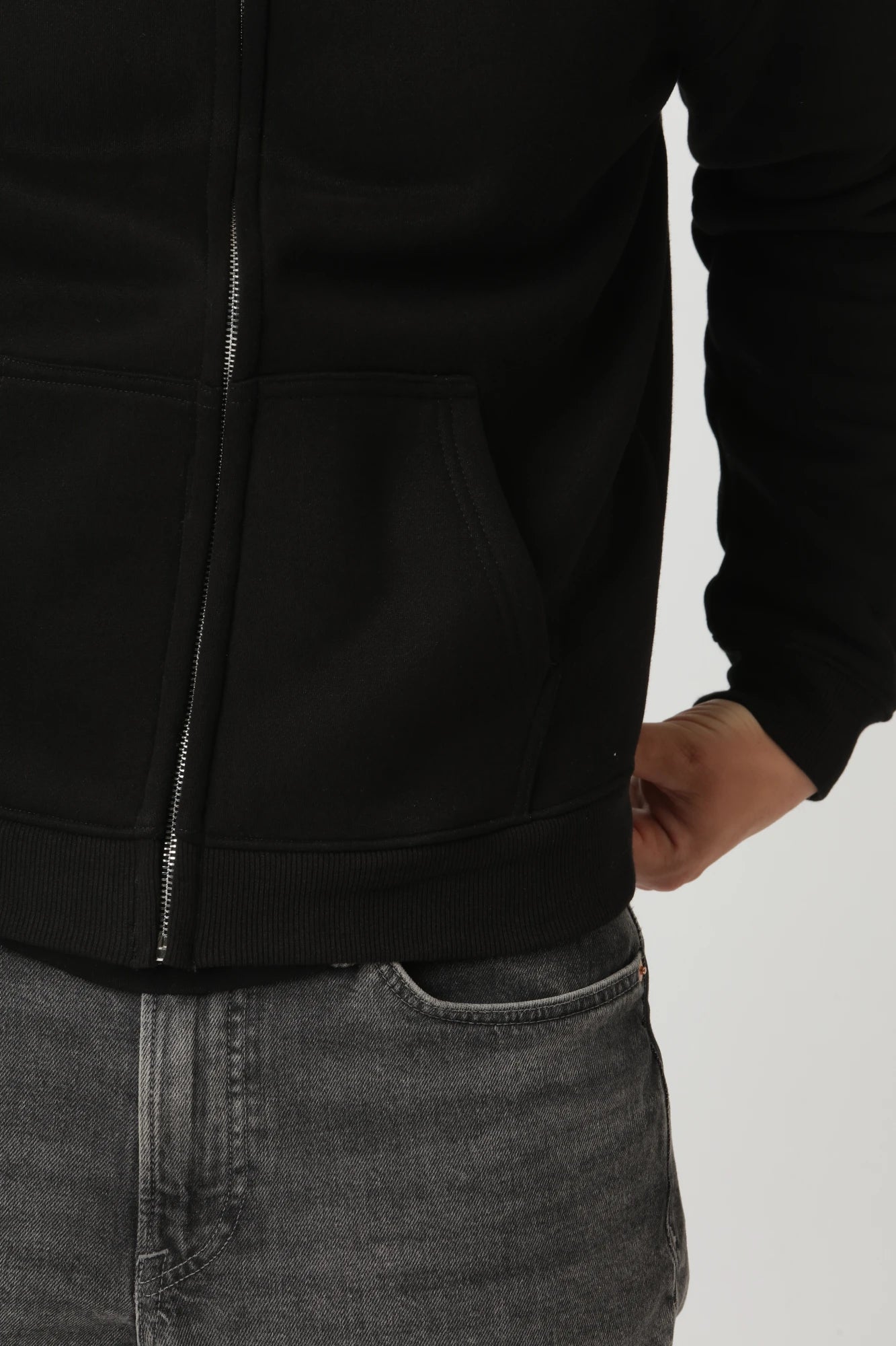 Premium Zipup Hoodie, Sort