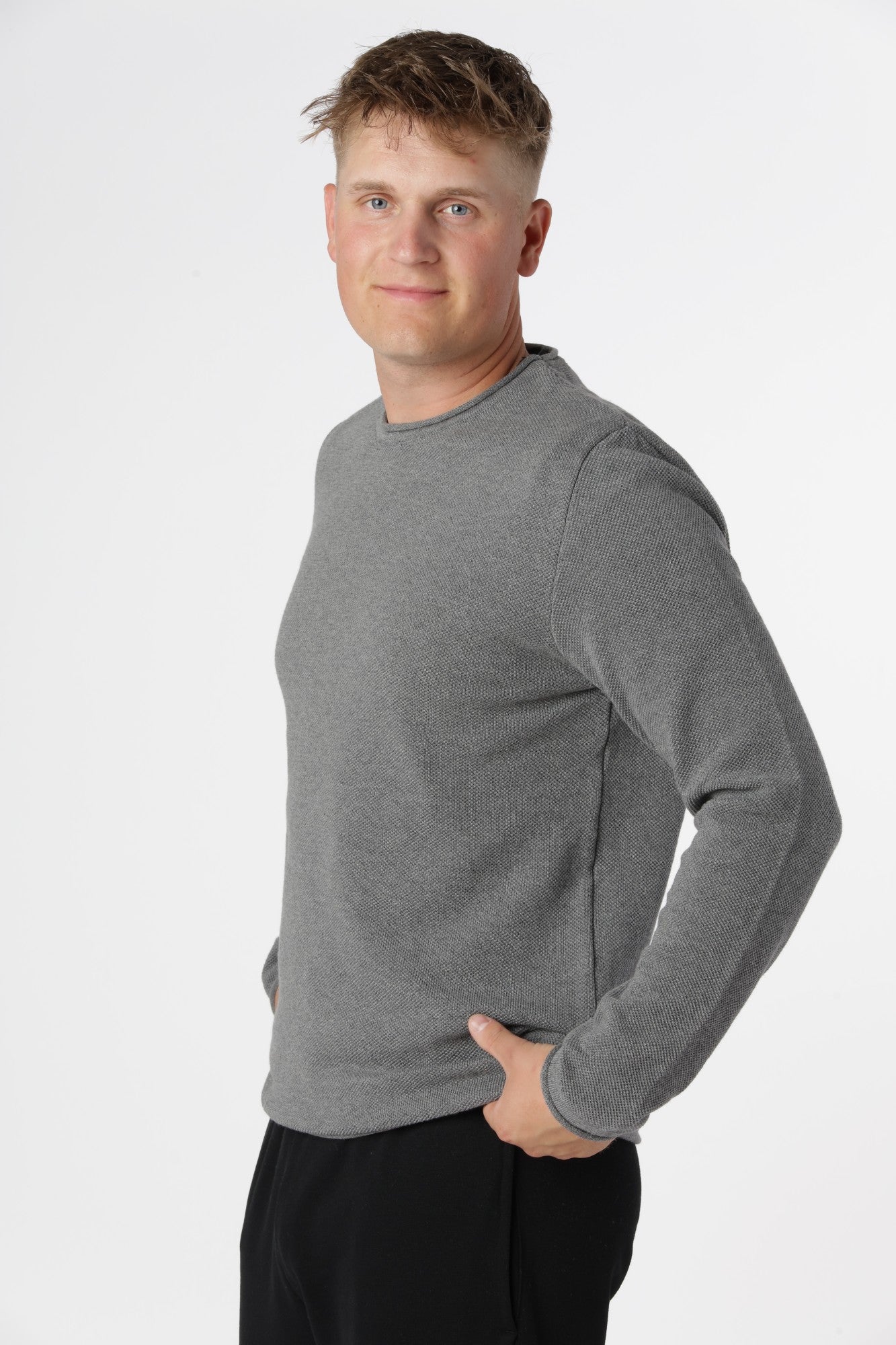 Striktrøje Pep, Grey Mix