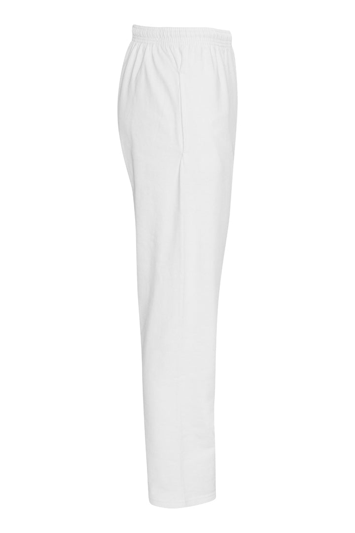 Straight sweatpants i farven hvid med elastik og snøre i taljen