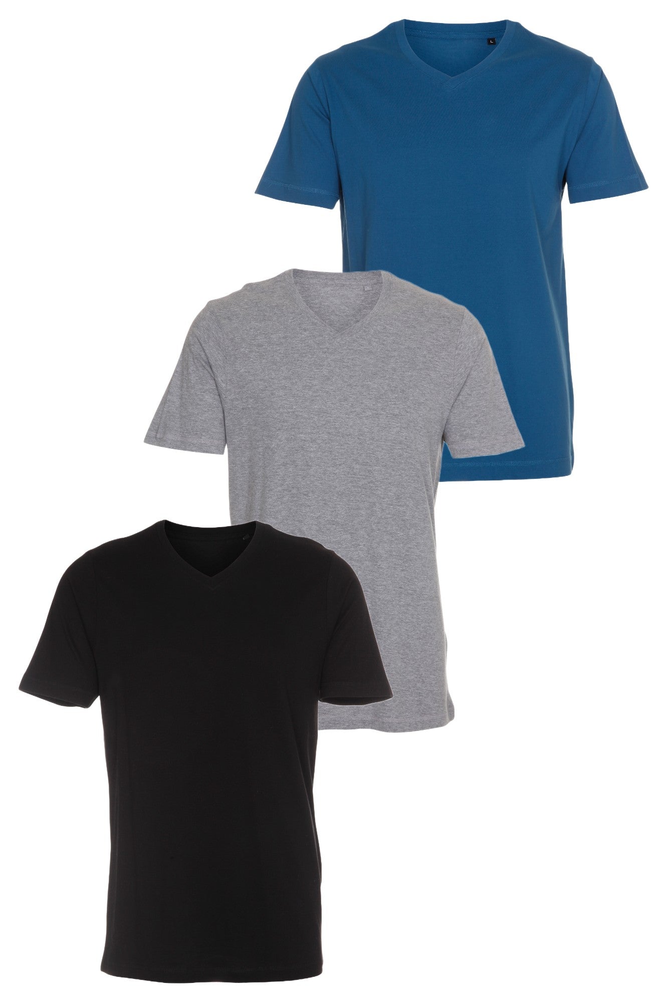Classic V-hals T-shirt, 3 stk