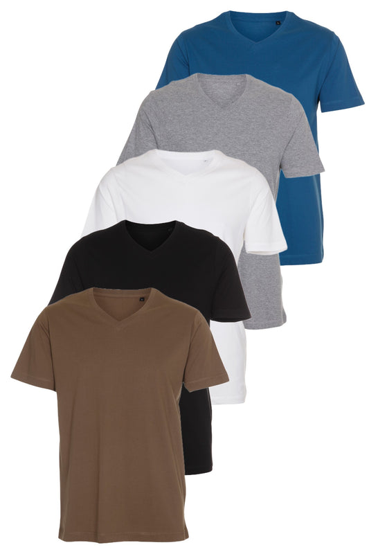Classic V-hals T-shirt, 5 stk