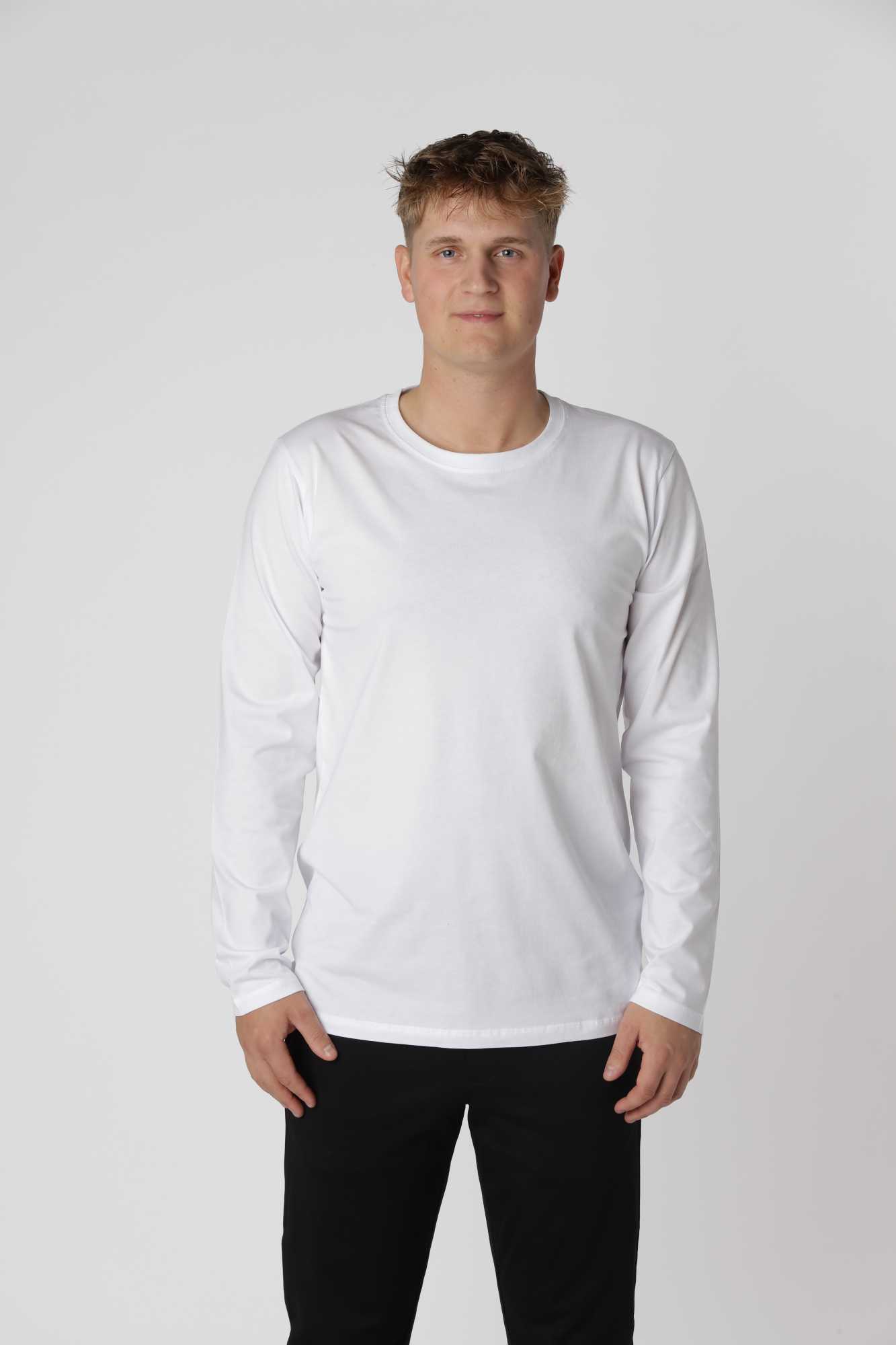 Essential langærmet, Hvid