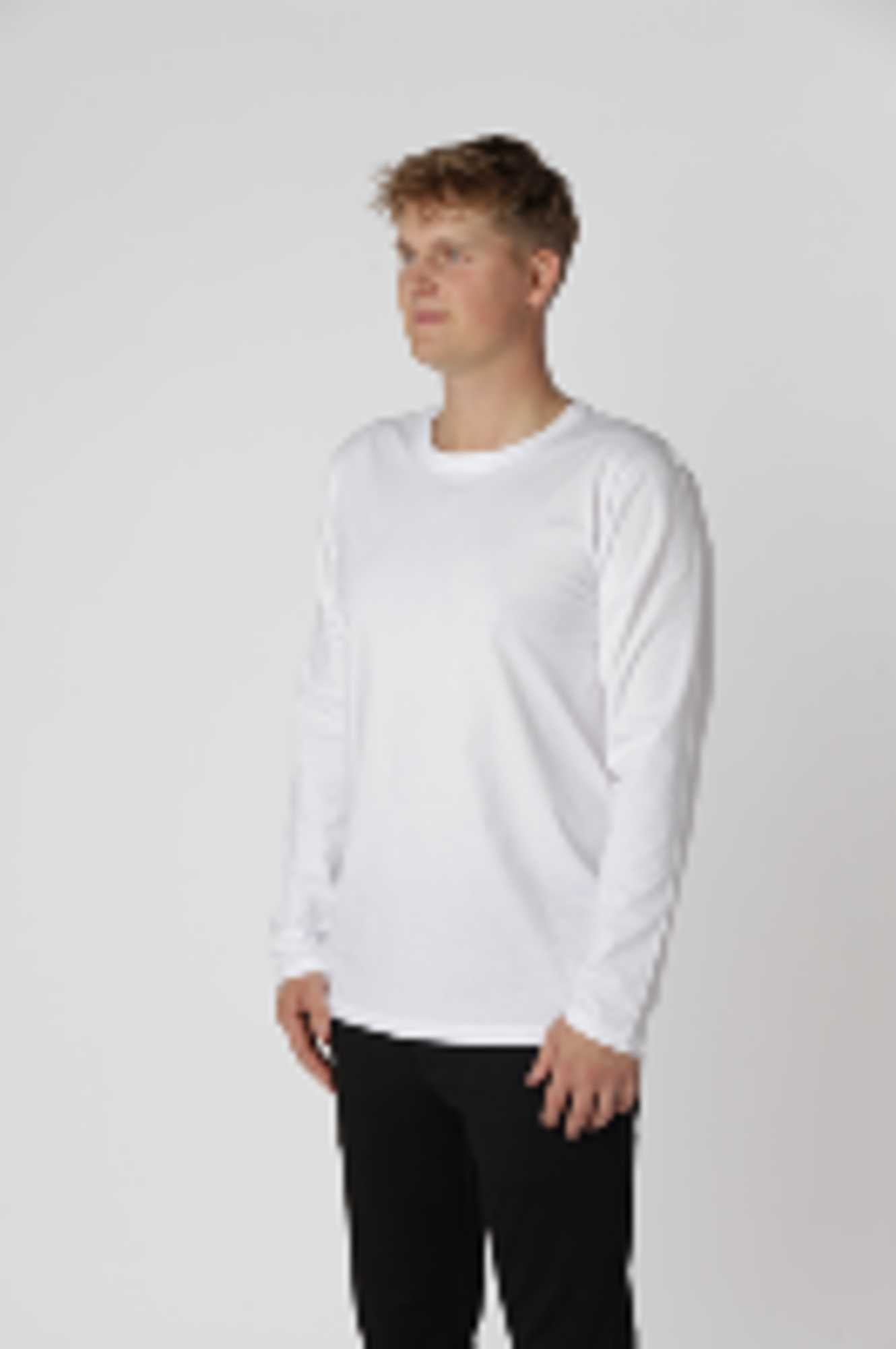 Essential langærmet, Hvid
