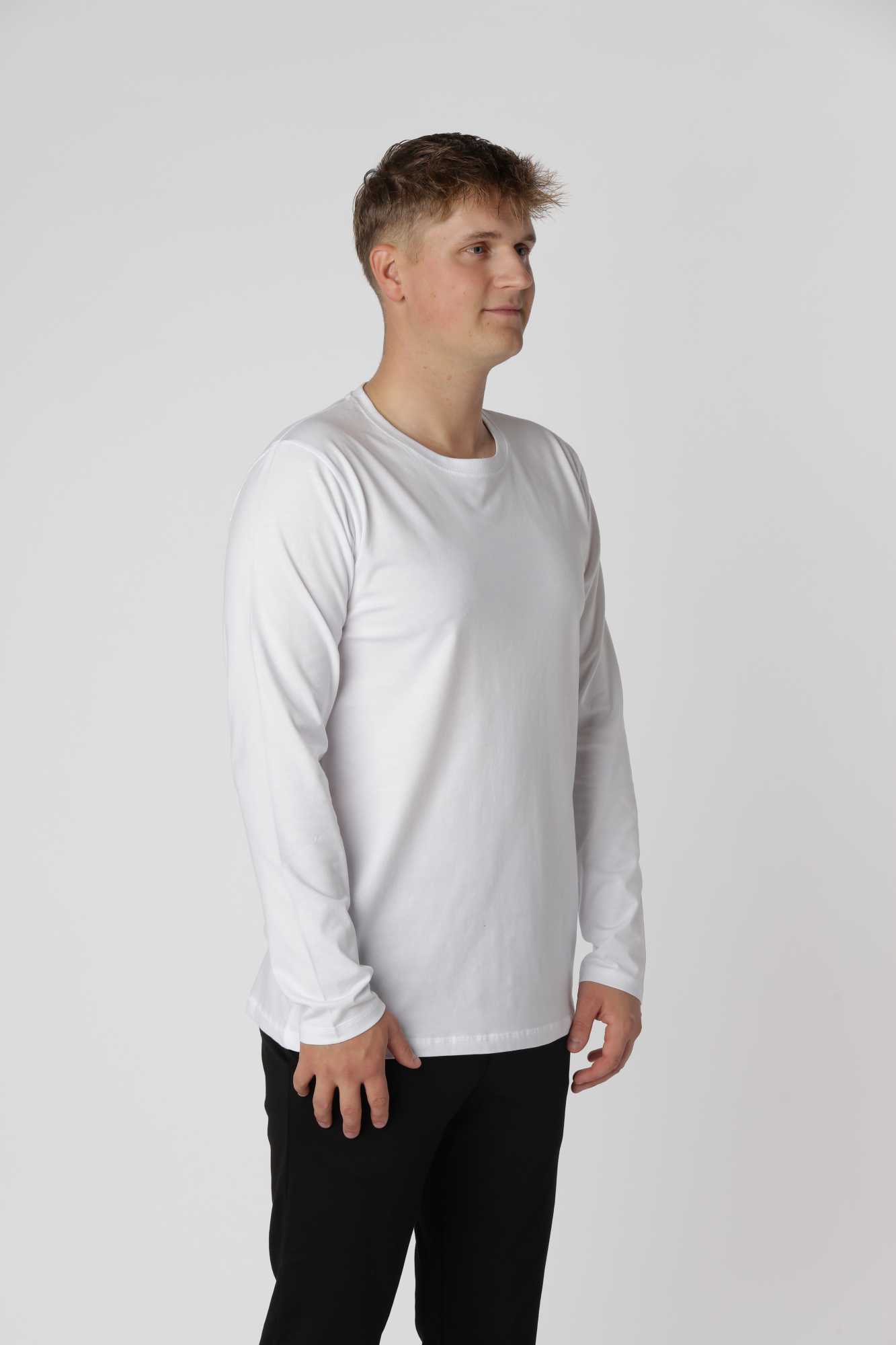 Essential langærmet, Hvid