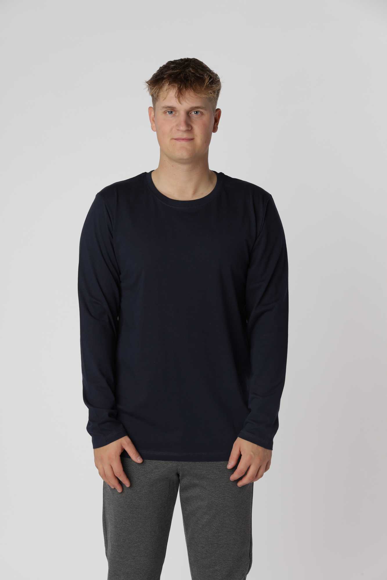 Essential langærmet, Navy