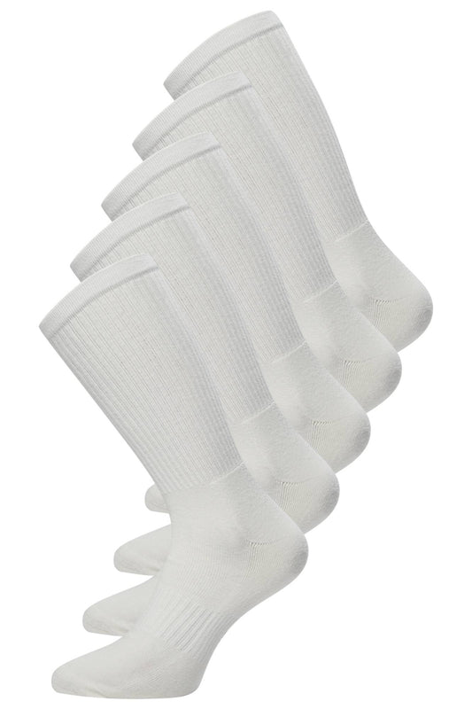 Tennisstrømper 5pak, Hvid